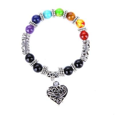 China New Cute Power Crystal Stretch Beaded 7 Chakra Bracelet Healing Bracelet for sale