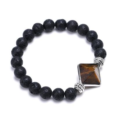 China Upper Mala Prayer Beads Natural Lava Rock Stone Essential Oil Diffuser Bracelet Office/Career Plaza for sale