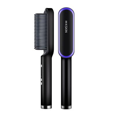 China Waterproof Ceramic Hair Straightener Brush Straight Hair Comb Hair Straightener Comb for sale