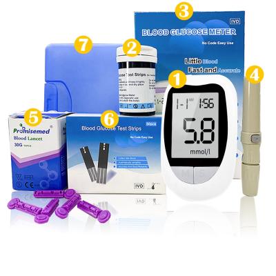 China Medical Blood Sugar Meter mg/dl Blood Glucose Meter Glucometer Kit Diabetes 50 Test Strips+50 Plastic Needles Lancets Medical Code Free for sale