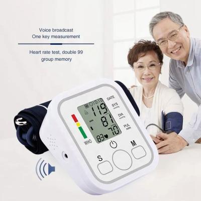 China Plastic Arm Sphygmomanometer Household Digital Mini Portable Blood Pressure Monitor Electronic Tape Meter for sale