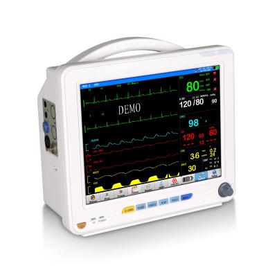 China 12.1inch Touch Screen 6 Parameter Pet Veterinarian ecg nibp resp resp ICU Patient Health Monitor ICU Device Plastic Manufacturing Price for sale