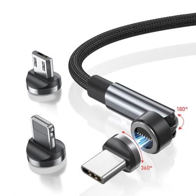 China Wholesale Mobile Phone 540 Degree Rotate On Stock 3 In 1 Usb Cable For Smartphone Magnetic Usb Cable Netic Mobile Phones Charging Cable for sale