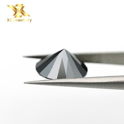 China 1ct Synthetic Oval Cut Brilliant Black Color Fire Moissanite Factory Direct Sales Fancy Color Set or Moissanite for sale