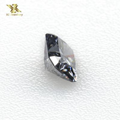 China Fire Gray Moissanite Gemstone 3.5ct Gray Color Play Or Radiant Cut Synthetic Loose Moissanite Diamond for sale