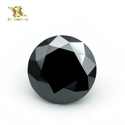 China Excellent Fire Black Color Round Cut 7.5mm Moissanites Color Set Or Loose Gems For Jewelry Making Black Moissanite Diamonds for sale