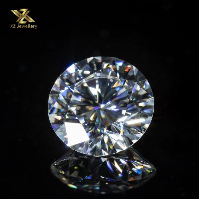 China Wholesale color game or fire 8 hearts and 8 arrows cut 12 mm 6 carat round shape color moissanite diamond E-F price per carat for sale