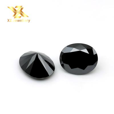 China Color Set Or Fire 7x10mm Black 1.8Carat Moissanite Loose Gemstones Oval Brilliant Cut VVS Grade Test Positive Moissanite Diamond Cut Excellent for sale