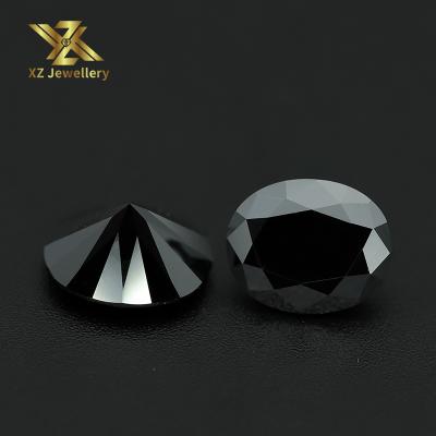 China Pure black moissanite 9X11mm oval shape moissanite diamond price set or fire color 2ct per carat for moissanite ring for sale