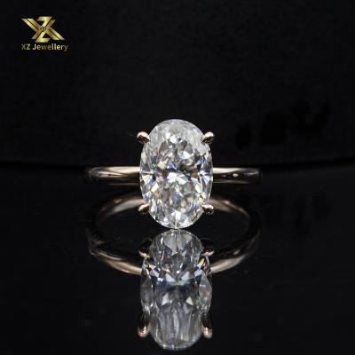 China New Classic 3 Carat 4 Claw Ring CLASSIC Moissanite Ring 14k Gold Ring Luxury Sparkle Wedding Diamond Ring for sale