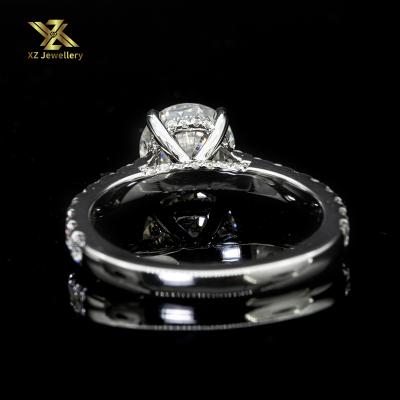 China 9k White Gold Moissanite Ring 1.5ct Moissanite Ring CLASSIC Elegant Refined Deign Ring For Gifts for sale