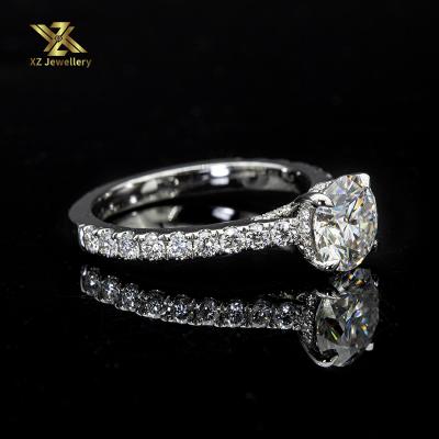 China 14k white gold 1.5ct DEF color moissanite CLASSIC wholesale ring with stone gold ring designs for girls for sale