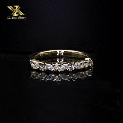 China Fancy 14k yellow gold wedding diamond moissanite ring CLASSIC custom engagement ring for sale