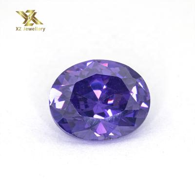 China Color Game or Fire Lowest Price Blue 8*10mm Color Oval Shape Zircon Stones Wholesale Prices for Zircon Jewelry for sale