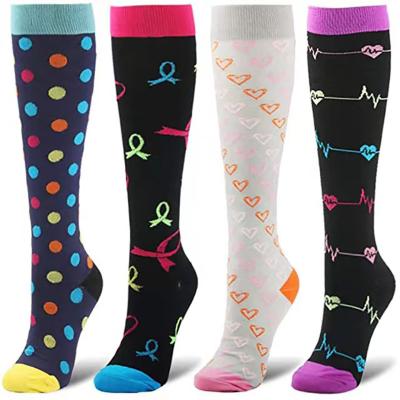 China Customized Viable Men Women Knocks Compression Socks Sports Leg Nurse Stocking Jogging Climbing Flight Refresher Exercise 20-30 mmHg for sale