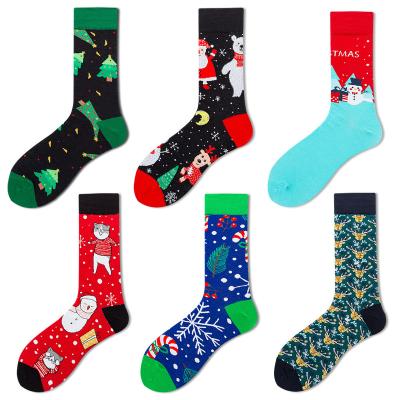 China Viable Mens Womens Lover Lover New Christmas Halloween Celebrate Cute Santa Elk Gift Party Cookies Happy Funny Socks Cotton Socks for sale