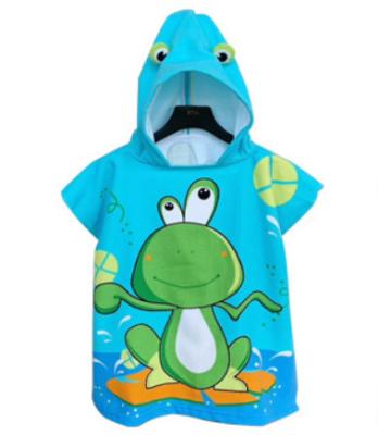 China Best Selling Child Safe Cartoon Design Cotton Poncho For Kids Summer Beach Warm Poncho for sale