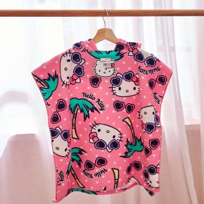 China Cartoon QUICK DRY Designs Animal Poncho Beach Poncho Cardboard Towel Wholesale for sale