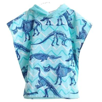 China Dinosaur design beach kid safe poncho for boys comfortable and soft cotton poncho for kids wholesale for sale