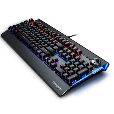 China Anti-ghosting 107 Key Gaming Mechanical Keyboard Metal Waterproof Keyboard with RGB LED Bakclit Wired USB Keyboard for sale