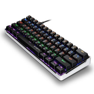 China Ghosting Customized Gaming Keyboard 61 Keys Mechanical Keyboard With Keyboard LED RGB Cable Light For PC Gamer for sale