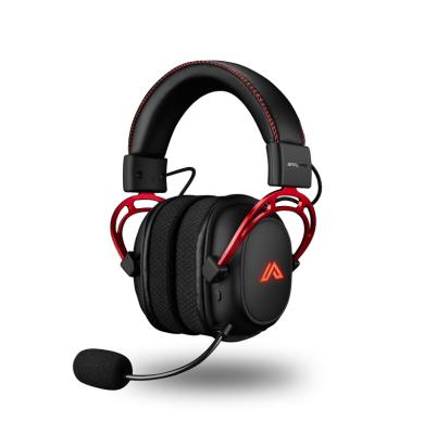 China Perfect New High End Noise 2022 Metal Headband Overhead 2.4g Wireless Gamer Audio Mic Headphones With RGB Led Light for sale