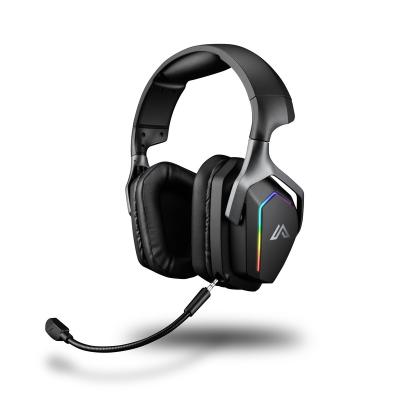 China Powerful Stereo Bass Wireless Headset Gaming Headset RGB Backlit Earphone with Detachable Microphone for PS4 PS5 for sale