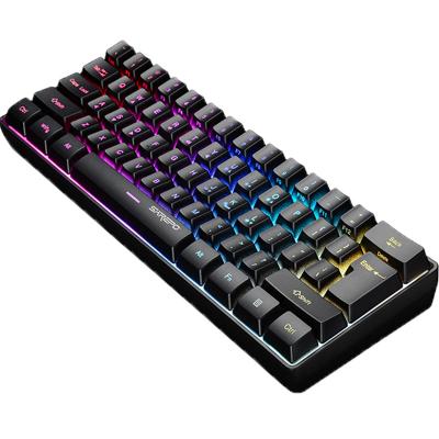 China Hot Product Portable Anti-ghosting USB Wired Connection Anti-ghosting RGB Backlight Effect 61 Keys 60% Mechanical Gaming Keyboard for sale