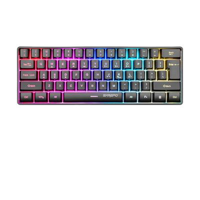 China China Supplier Gold Anti-ghosting 60% 61 Key Mini Rgb Ergonomic Keyboard Pc Teclado Wired Silent Membrane Keyboard Computer Desk for sale