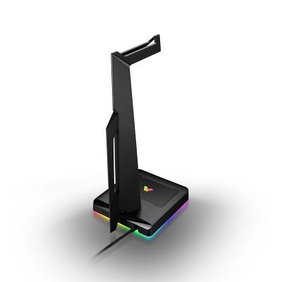 China For 2021 New RGB Earphone Gaming Stand Earphone Display Stand Gaming Headset Holder Desk Hanger for sale