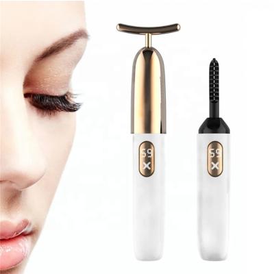 China OEM Face Lash Lift 360 Beauty Tool T Bar Dual Function PASSIONATE V Portable Facial Heating Electric Eyelash Curler for sale