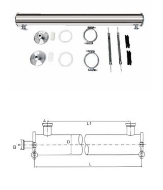 China Stainless Steel RO Membrane Housing Reverse Osmosis Pressure Vessels For UF NF MF Membrane for sale