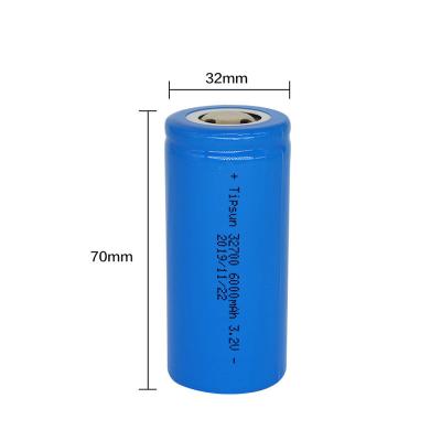 China Environmental Safety Long Life 32700 lifepo4 battery cell 3.2v 6000mah 4000 cycles lifepo4 battery cylinder lithium ion batteries for recreational vehicles for sale