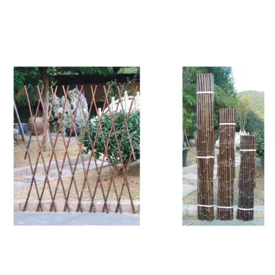 China Easily Assembled Black Bamboo Lattice Flower Garden Trellis Outdoor Fence Fence Gate for sale