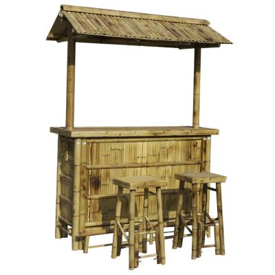 China BAMBOO outdoor bamboo tiki bar and 2 stools beach bar natural bamboo bar bamboo furniture for sale