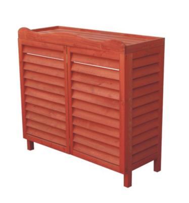 China Wood Outdoor Air Conditioner Cover White Protect Cover Rack Plant Wood Storage Blinds Solid Wood Frame for sale