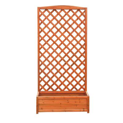 China Modern wood flower pot fencing lattice wood fence lattice outdoor fence flower trellis decorative trellis for sale