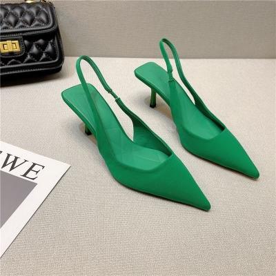 China 2021 new fashion women's shoe women's high heel shoes lightweight popular suede leather women's sandals for sale