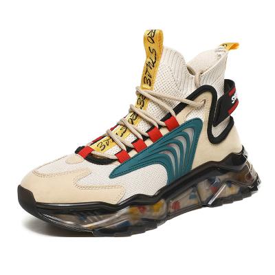 China CUSHIONING 2021 spring young fashion sneakers chain reaction cheap wear-resistant sock basketball shoes for men for sale