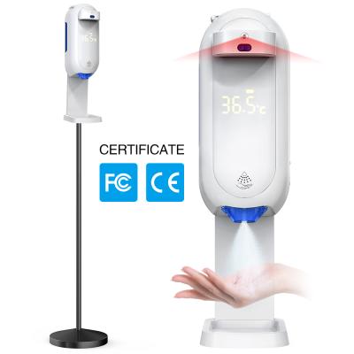 China Smart Foam Soap Dispenser Maker L5 New Plus Thermometer Spray Hand Sanitizer Dispenser Automatic Liquid Soap Dispensers Voice Show for sale