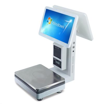 China Supermarket store shopping mall scale pos system cash register for sale