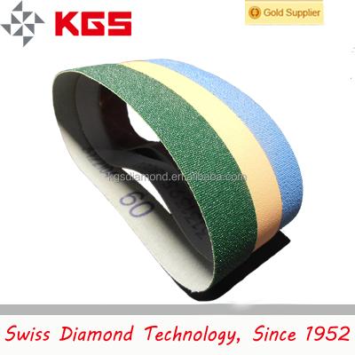 China Diamond 533x30 Mm KGS Swiflex SDA Resin Bonded Diamond Sanding Belt For Hand Held Machine for sale