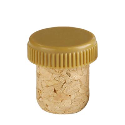 China Non Spill Factory Produced Customized Synthetic Bottle Cork Caps Golden Cork Stoppers Glass Stopper for sale