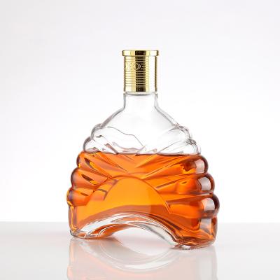 China Eco - Friendly Recyclable Bottle For Wine Liquor Empty Glass Bottle 700ml Carving Grape Patterns for sale