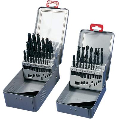 China Longer Working Life 19pcs DIN 338 Tool Kit HSS Twist Drill Bits Finish Black Point Angle For Metal Drilling for sale