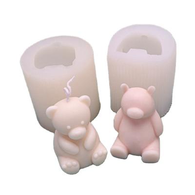 China This product is a popular utensil in European and American countries. Q Version Handmade Wholesale Bear Diy Aromatherapy Gypsum Candle Chocolate Baking Candle Mold Silicone Mold for sale