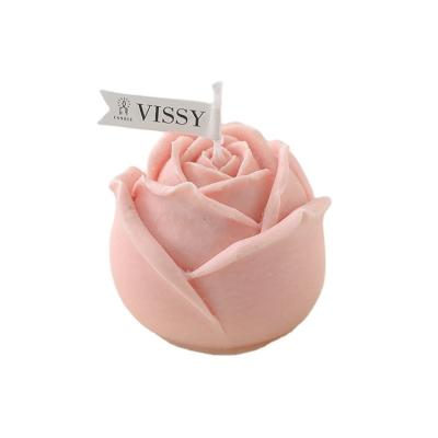 China Handmade Creative Scented Rose Candle Gift Box Rose Candle Gift Scented Candle Soft Surface for sale