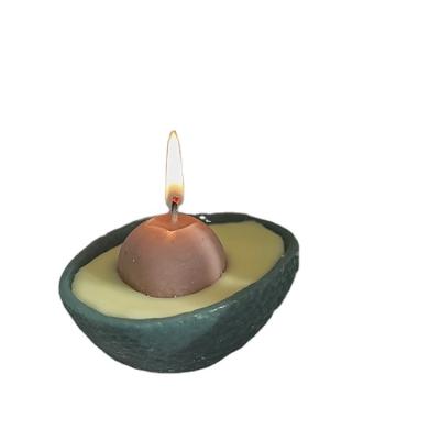 China Smooth Surface Avocado Scented Candles Handmade Diy Gifts INS Style Photo Props Fruit Scented Candles for sale