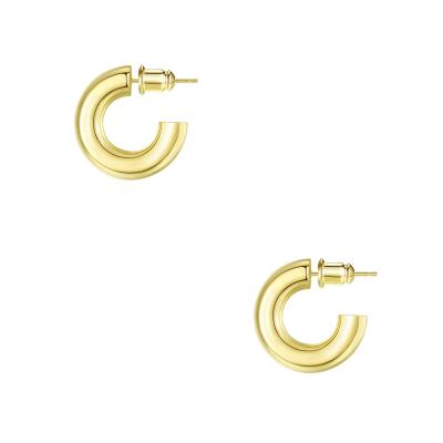 China Wowshow Casual/Sporty Hoop Earrings For Women, Hypoallergenic Infinity Gifts 5mm Hoops 6mm Thick Gold Plated Loop Earrings For Women for sale