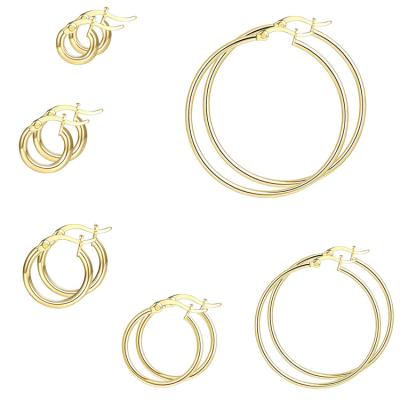 China Wowshow Big Small Hoop Earrings Stainless Steel Huggie Casual/Sporty Endless Earring Set for Men or Women Girl for sale